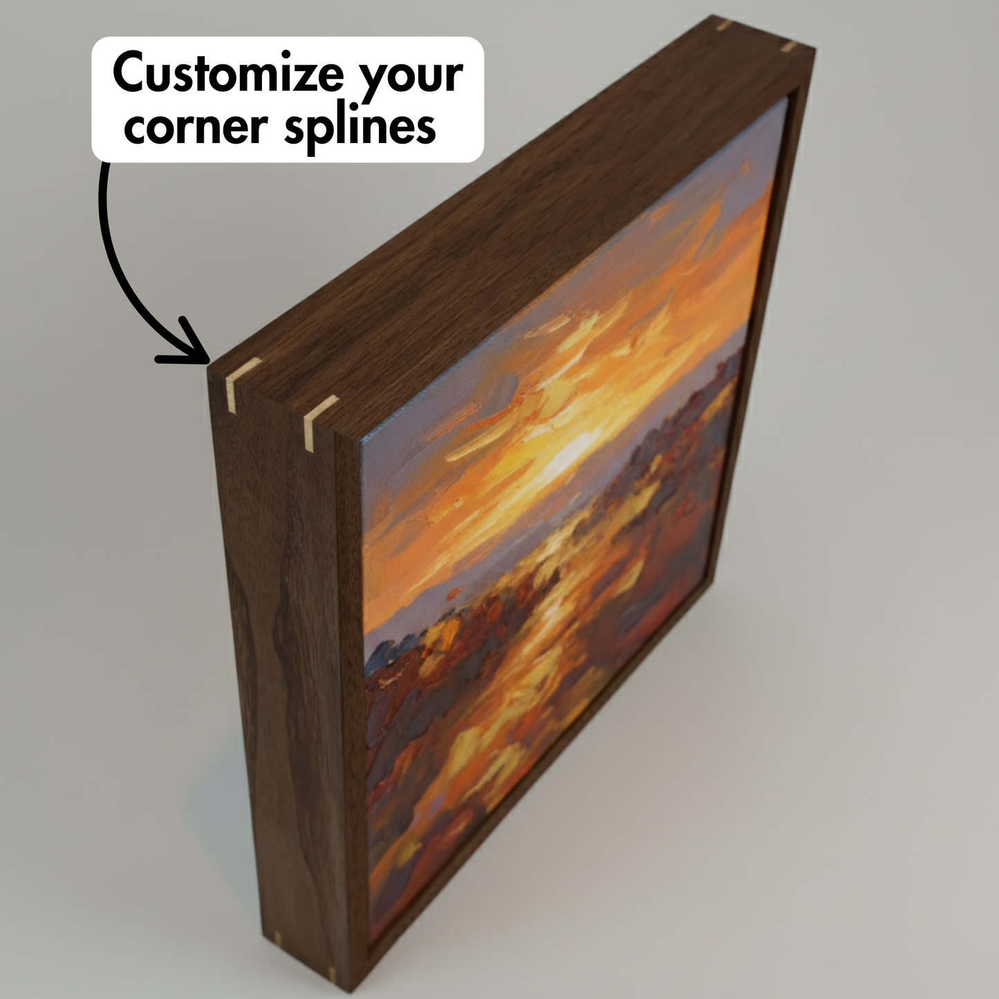 Floating Frame for Stretched Canvas Art - Walnut
