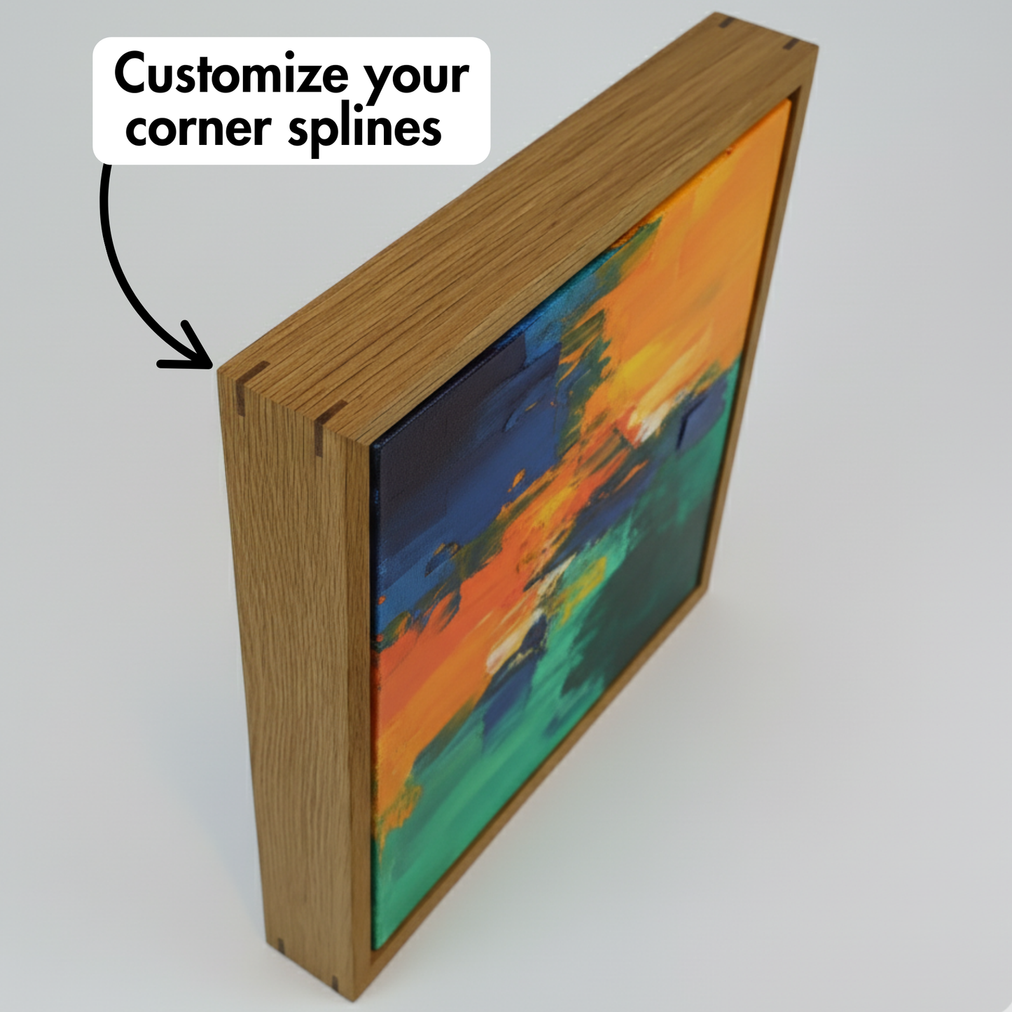 Floating Frame for Stretched Canvas Art - White Oak