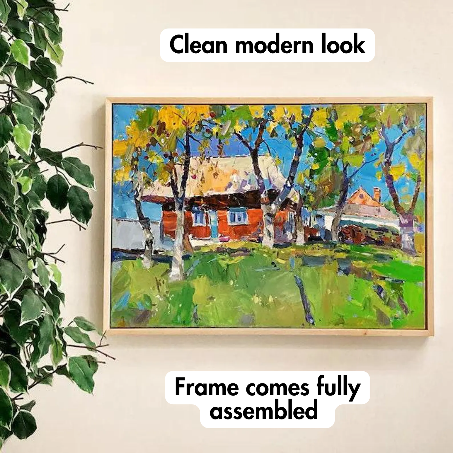 Floating Frame for Stretched Canvas Art - Maple