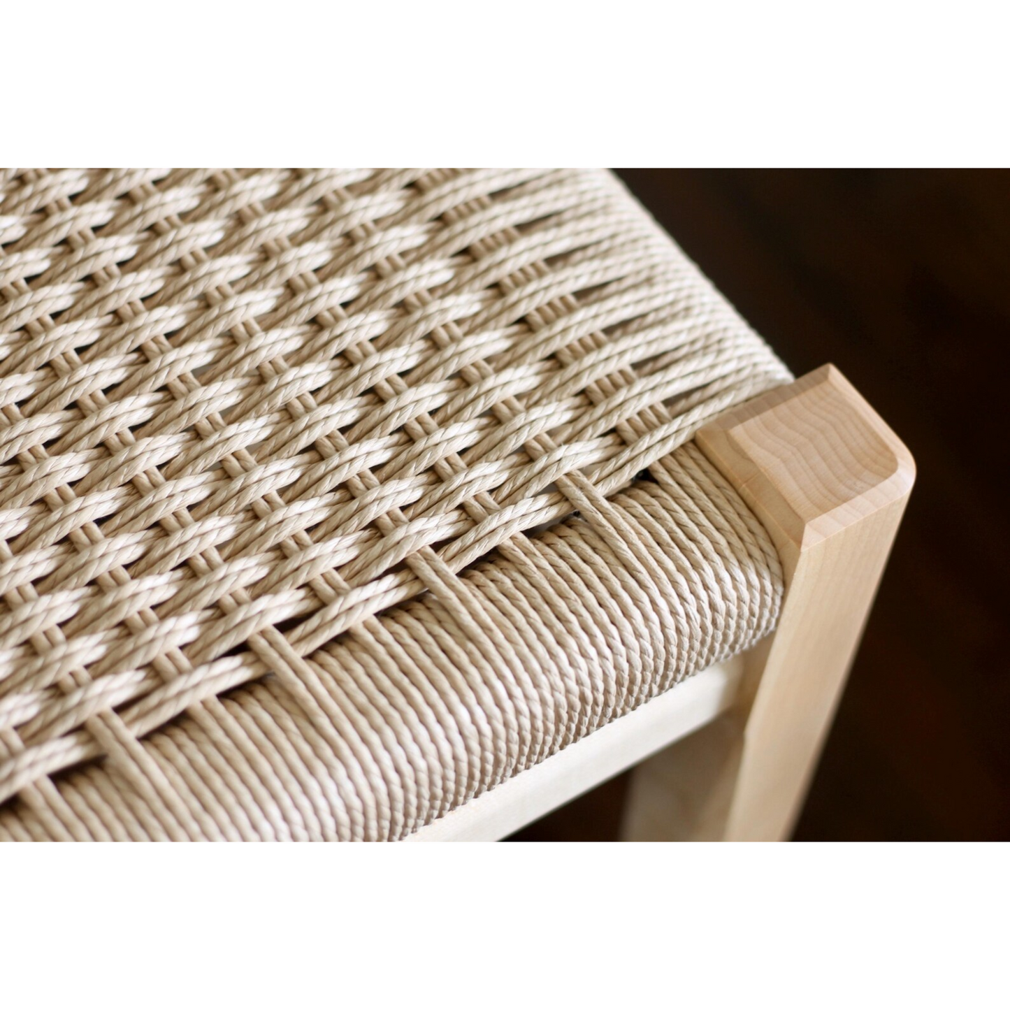 Maple Danish Cord Bench – Handmade Solid Maple Seating