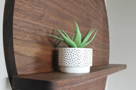 Round Wall Shelf - Walnut