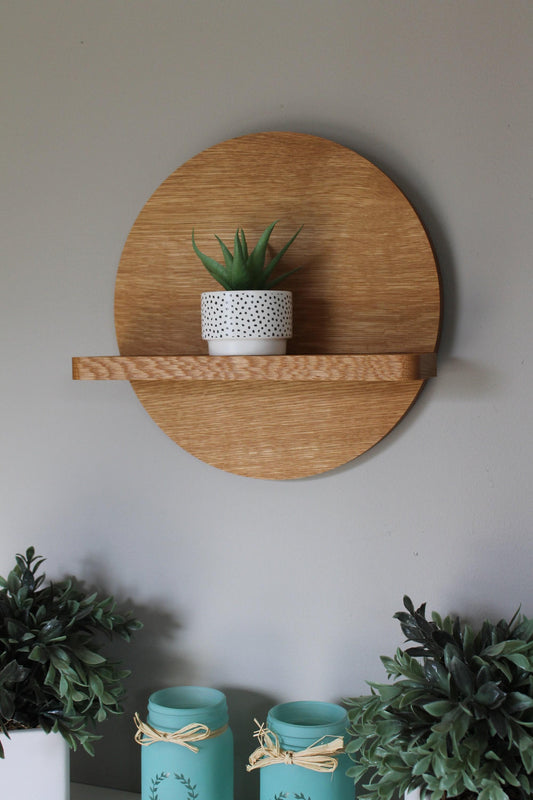 Round Wall Shelf - White Oak