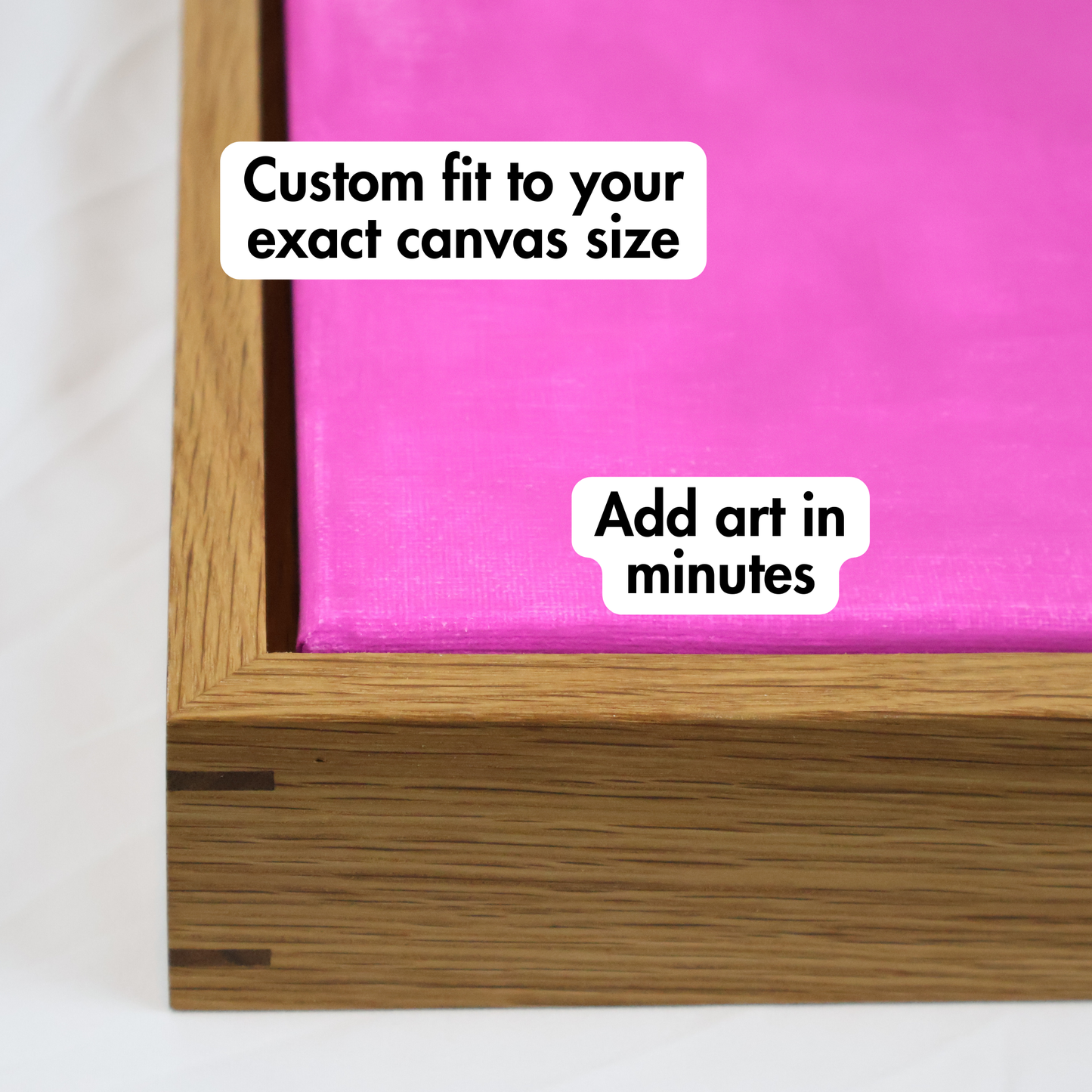 Floating Frame for Stretched Canvas Art - White Oak