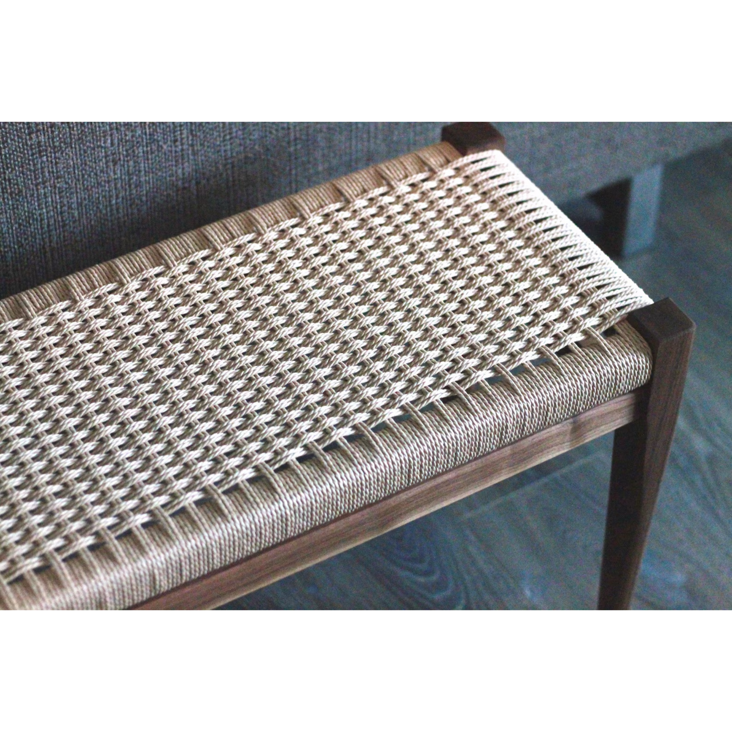 Walnut Danish Cord Bench – Handmade Solid Walnut Seating