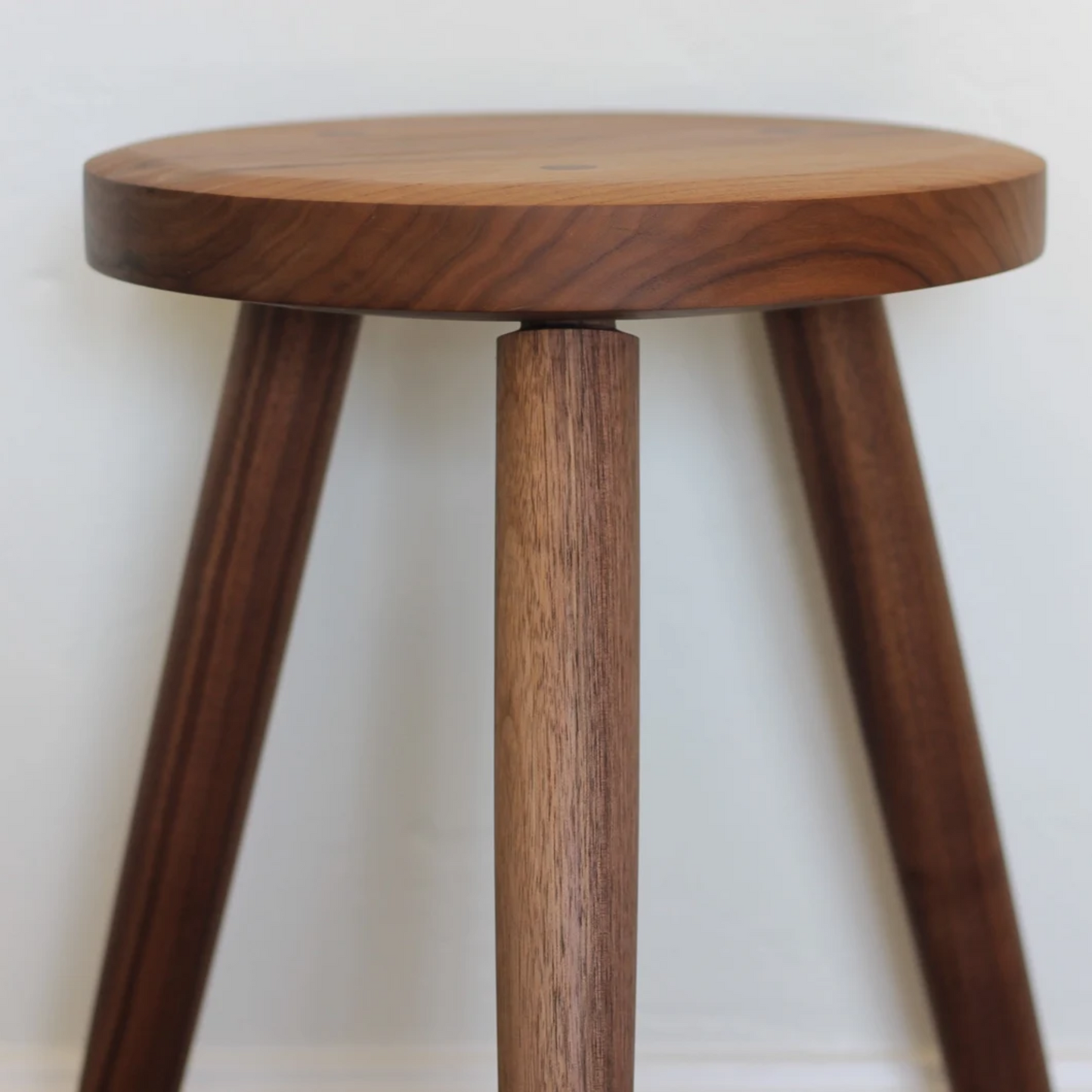 Walnut Tripod Side Table | 20″ Stool