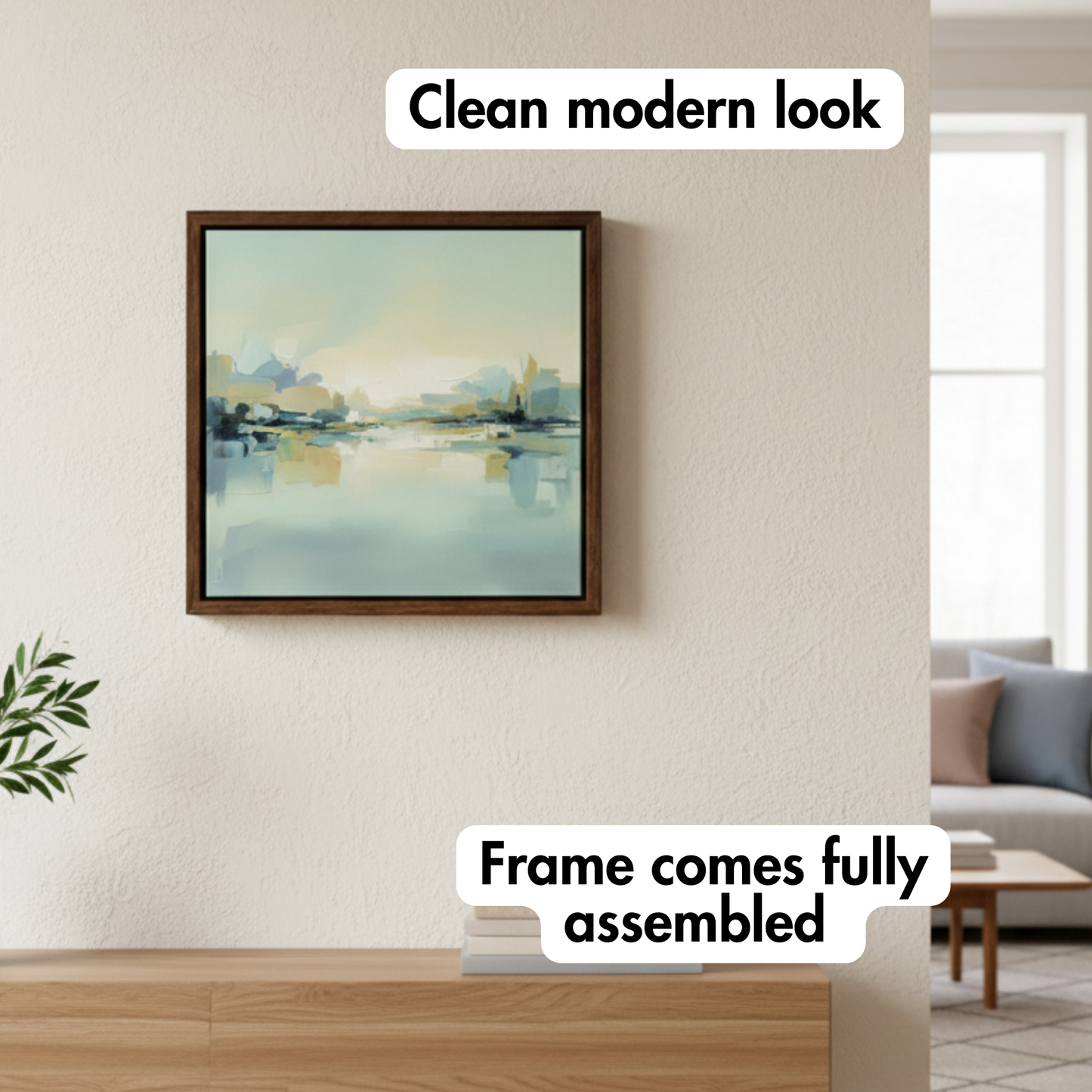 Floating Frame for Stretched Canvas Art - Walnut