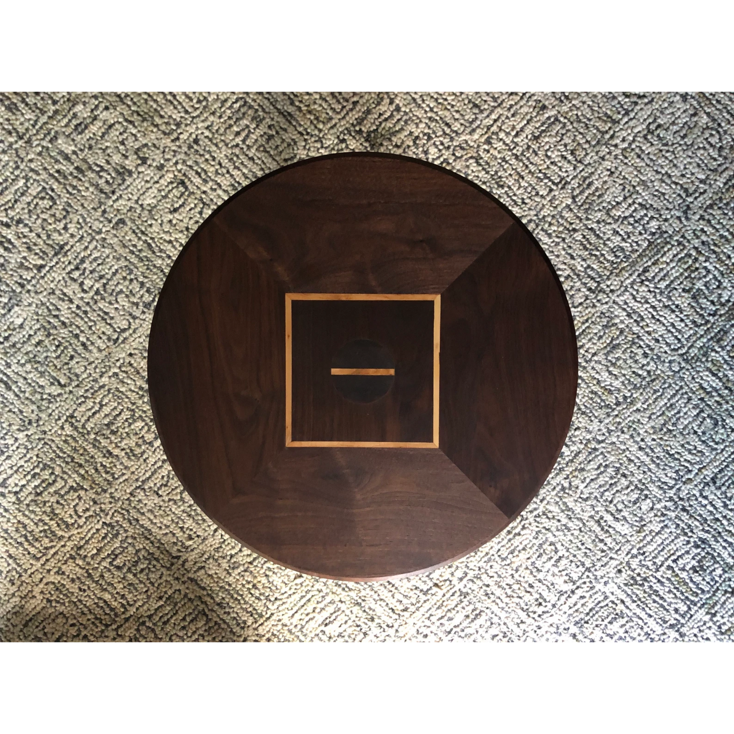 Walnut Round Side Table | Modern Solid Wood Accent Table
