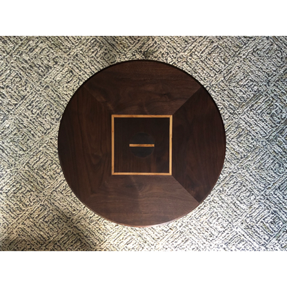 Walnut Round Side Table | Modern Solid Wood Accent Table