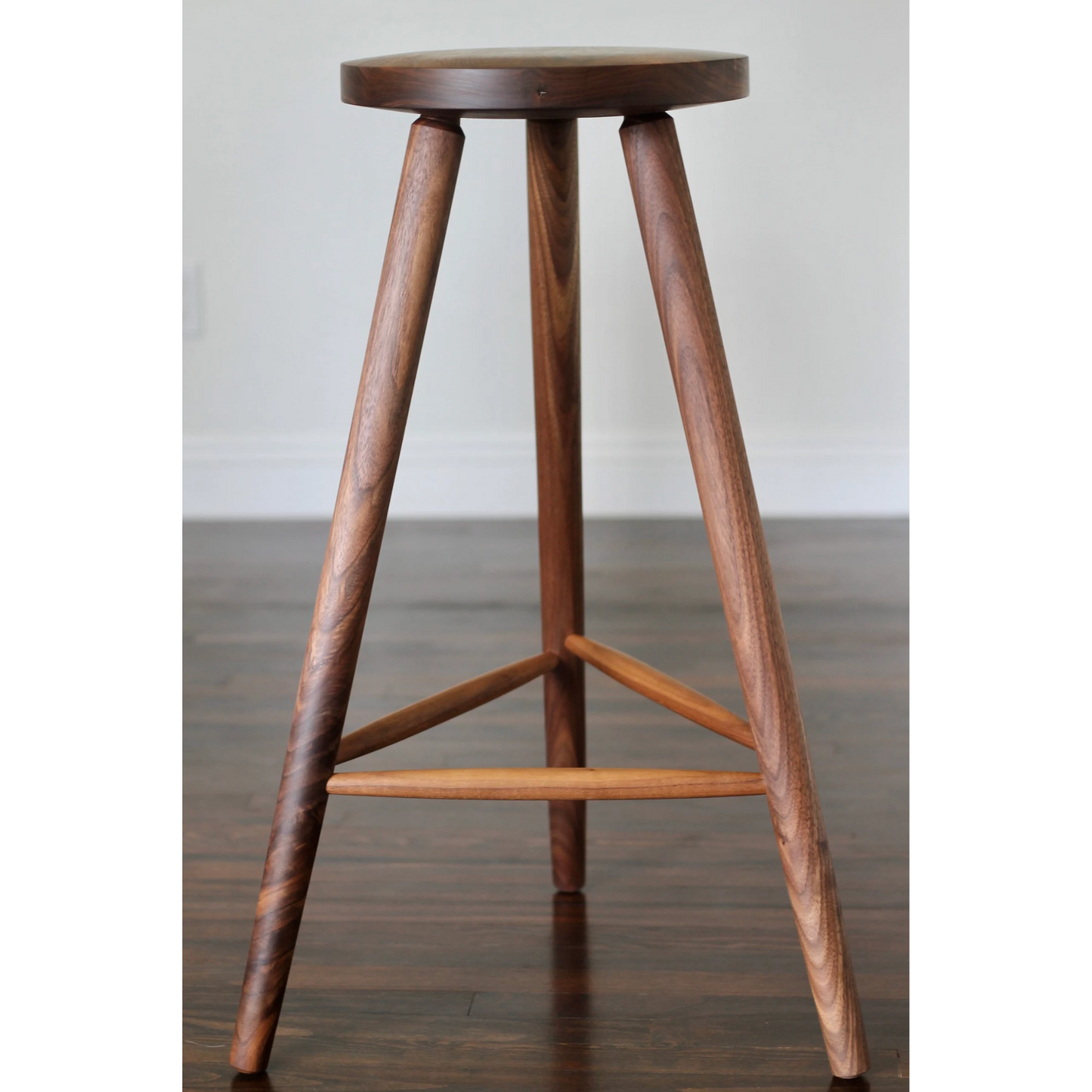 Wood Stool Handmade Walnut Counter or Bar 25 or 30 Inch Height