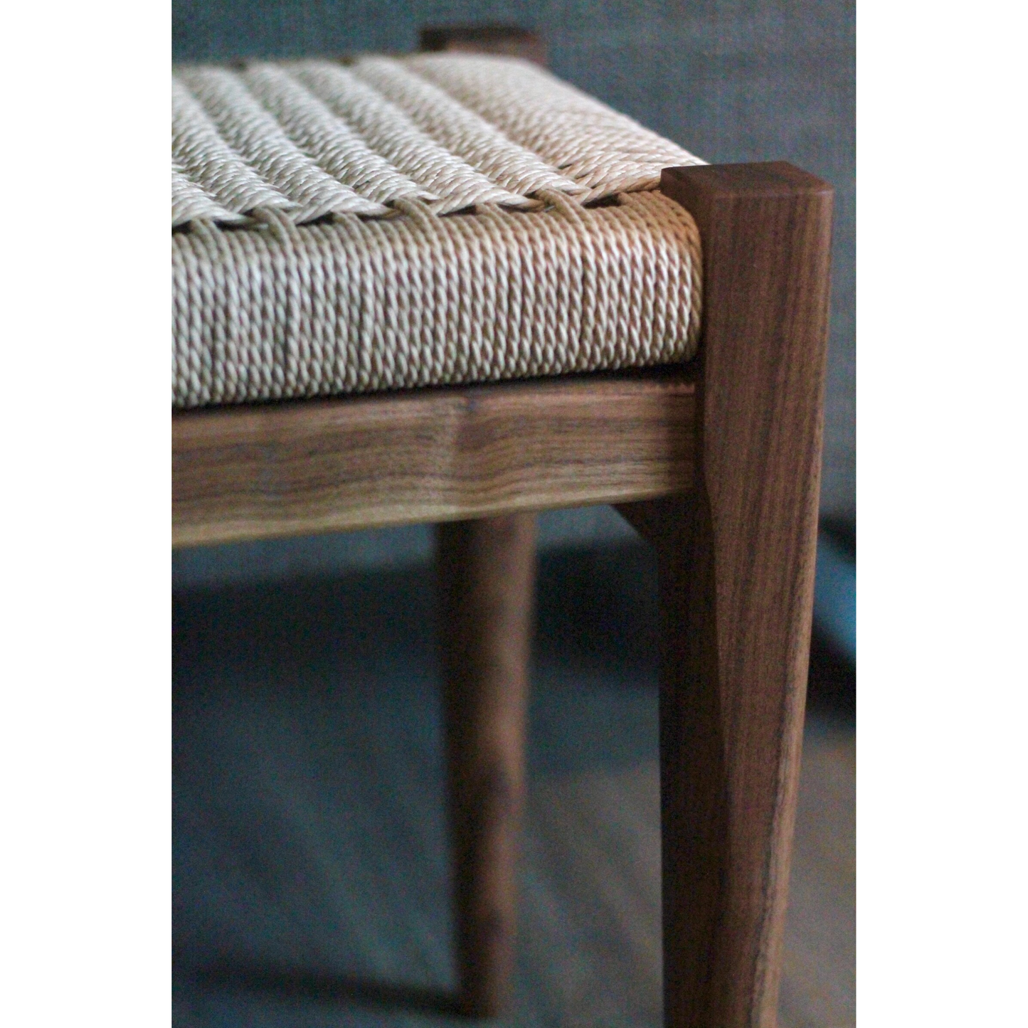 Walnut Danish Cord Bench – Handmade Solid Walnut Seating