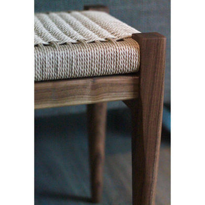Walnut Danish Cord Bench – Handmade Solid Walnut Seating