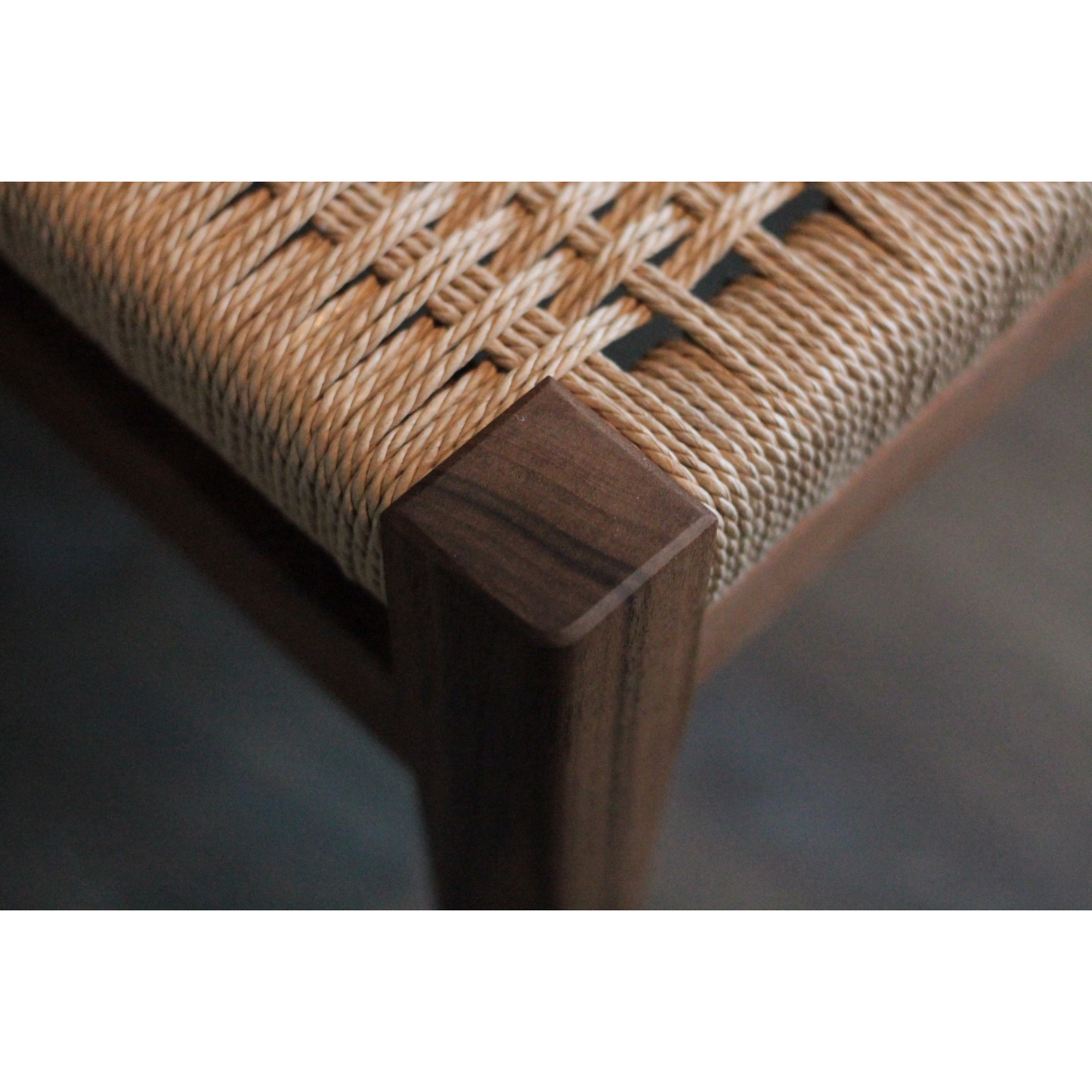 Walnut Danish Cord Bench – Handmade Solid Walnut Seating
