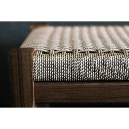 Walnut Danish Cord Bench – Handmade Solid Walnut Seating